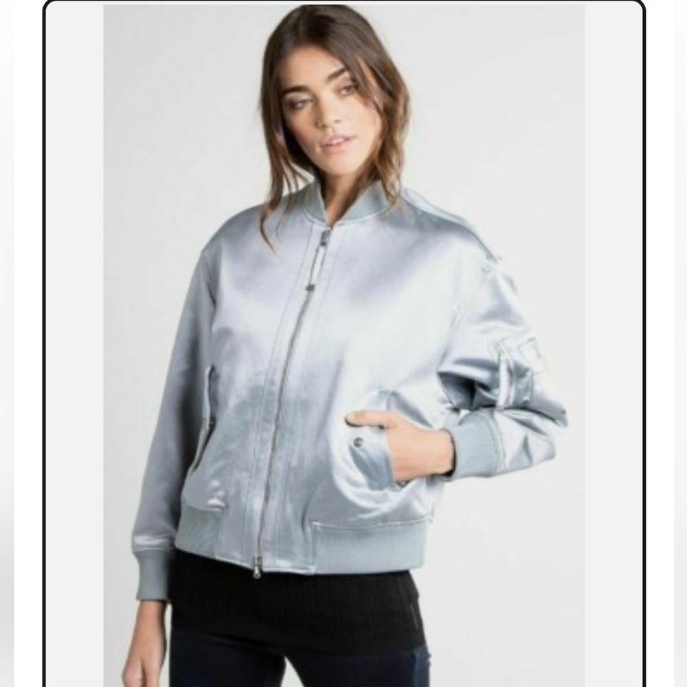 Chevignon France Aviator Bomber Jacket 4 Pocket Light Blue XS